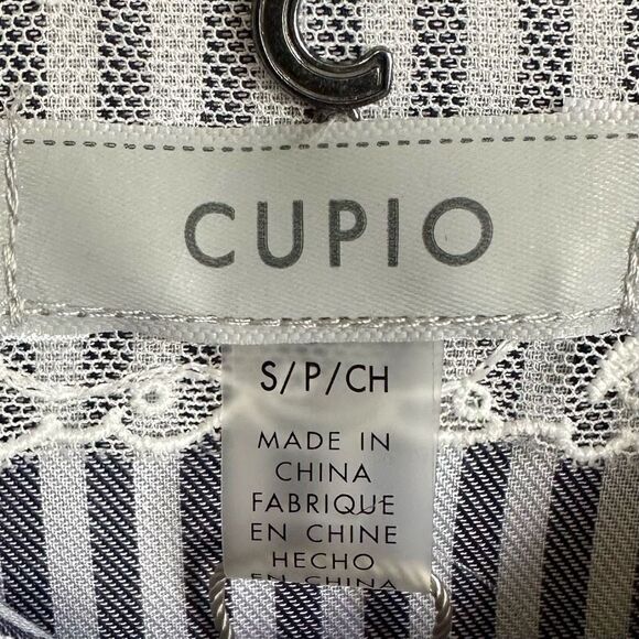 Lagenlook Cupio Asymmetrical Hem Navy Striped Cuff Sleeve Tunic Top - Picture 13 of 14